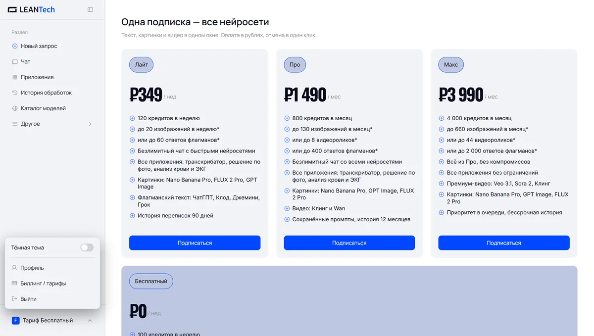 Оплата Runway картой РФ